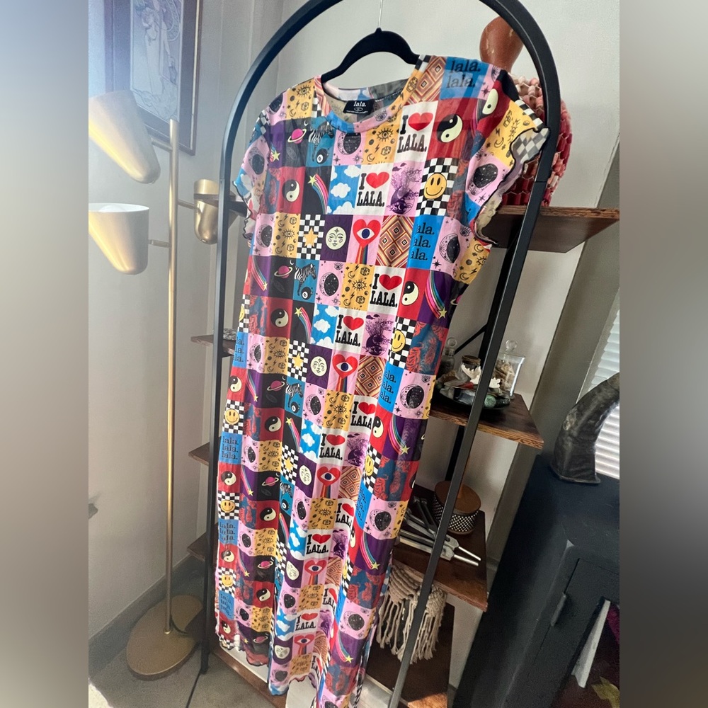 Dressed in LALA Colorful Graphic Print Dress